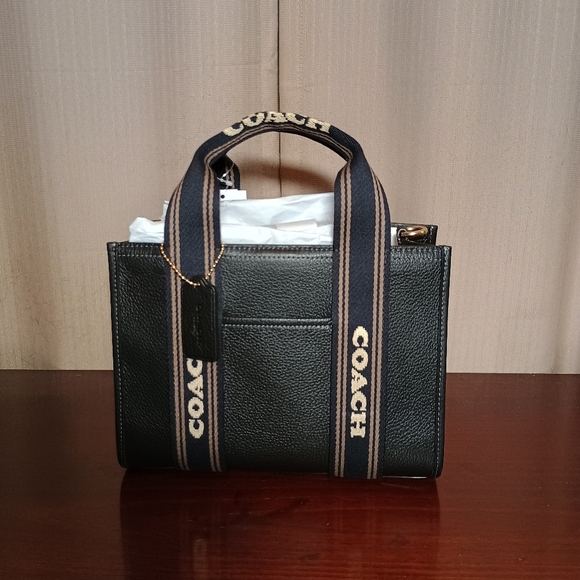 Coach Handbags - Coach Smith Pebbled Leather Small Crossbody Logo Tote Bag Black